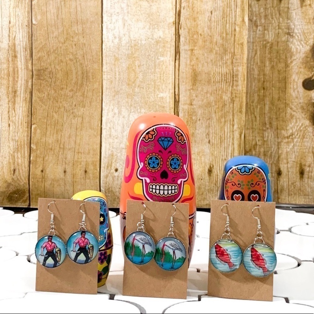 Artisan Lotería Earrings- Set of 3 pairs